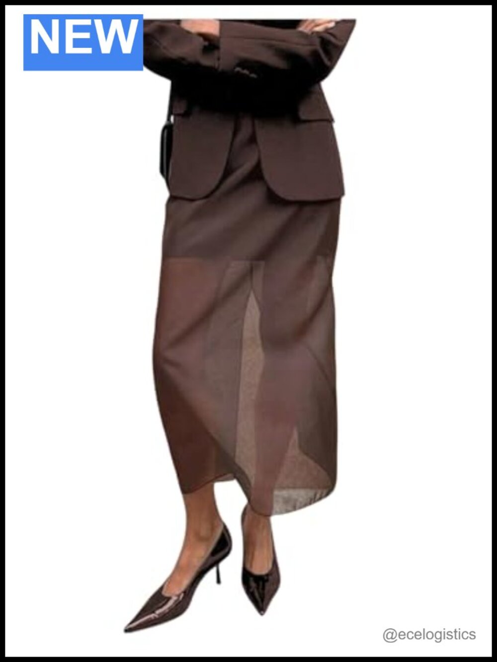 Women's Mesh Tiered Maxi Skirt High Waist Chiffon Sheer